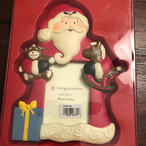 👀 HUGE SALE! LIVING QUARTERS CHRISTMAS SANTA 2 1/2”x3 1/2” PHOTO FRAME NIB - Picture 2 of 4